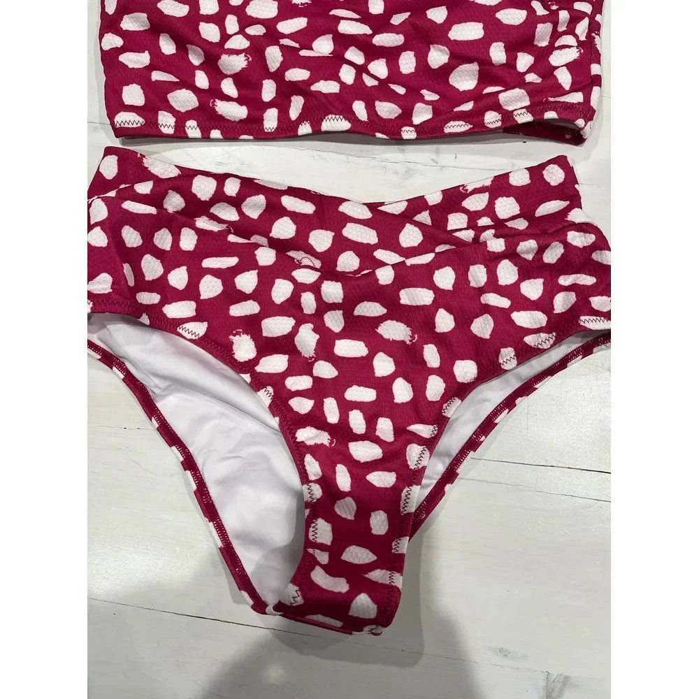 Bikini NEW W TAGS! Pink with white‎ spots size medium